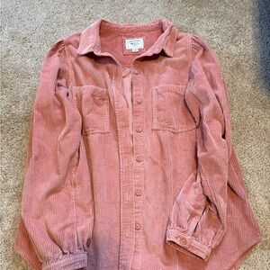 American Eagle Outfitters Coral Corduroy Shirt